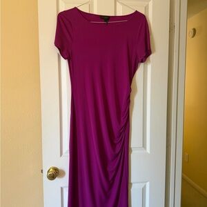 Donna Karan Vibrant Purple Midi Dress